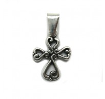 PE001316 Small genuine sterling silver pendant charm solid hallmarked 925 Cross